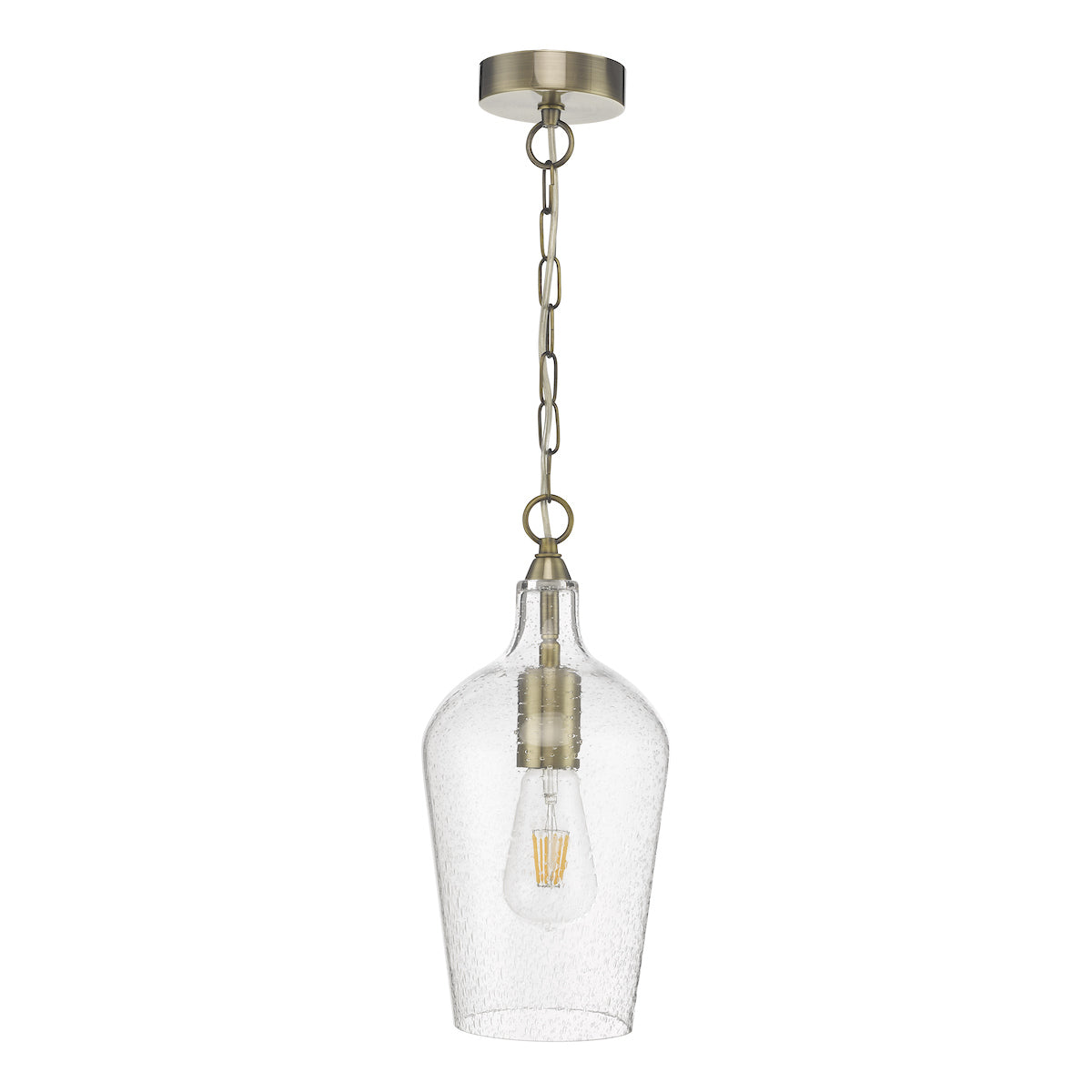Nida Pendant Antique Brass Glass<br>Glass
