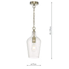 Nida Pendant Antique Brass Glass<br>Glass