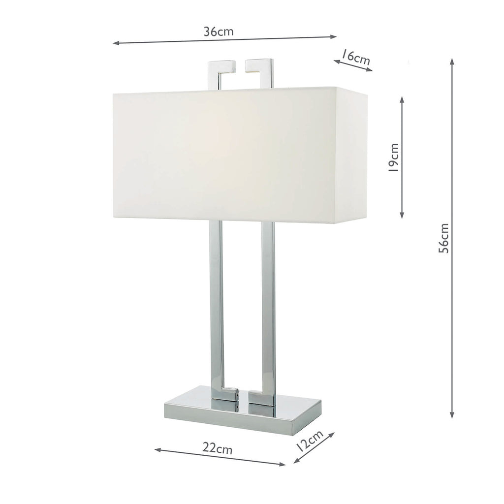 Nile Table Lamp Polished Chrome With Shade <br>Polished Chrome