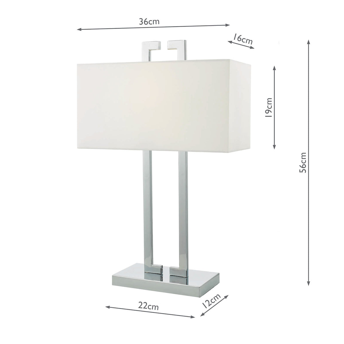 Nile Table Lamp Polished Chrome With Shade <br>Polished Chrome