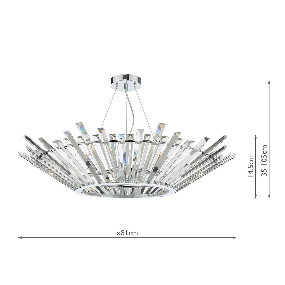 Nimbus 6 Light Pendant Polished Chrome Crystal<br>Polished Chrome