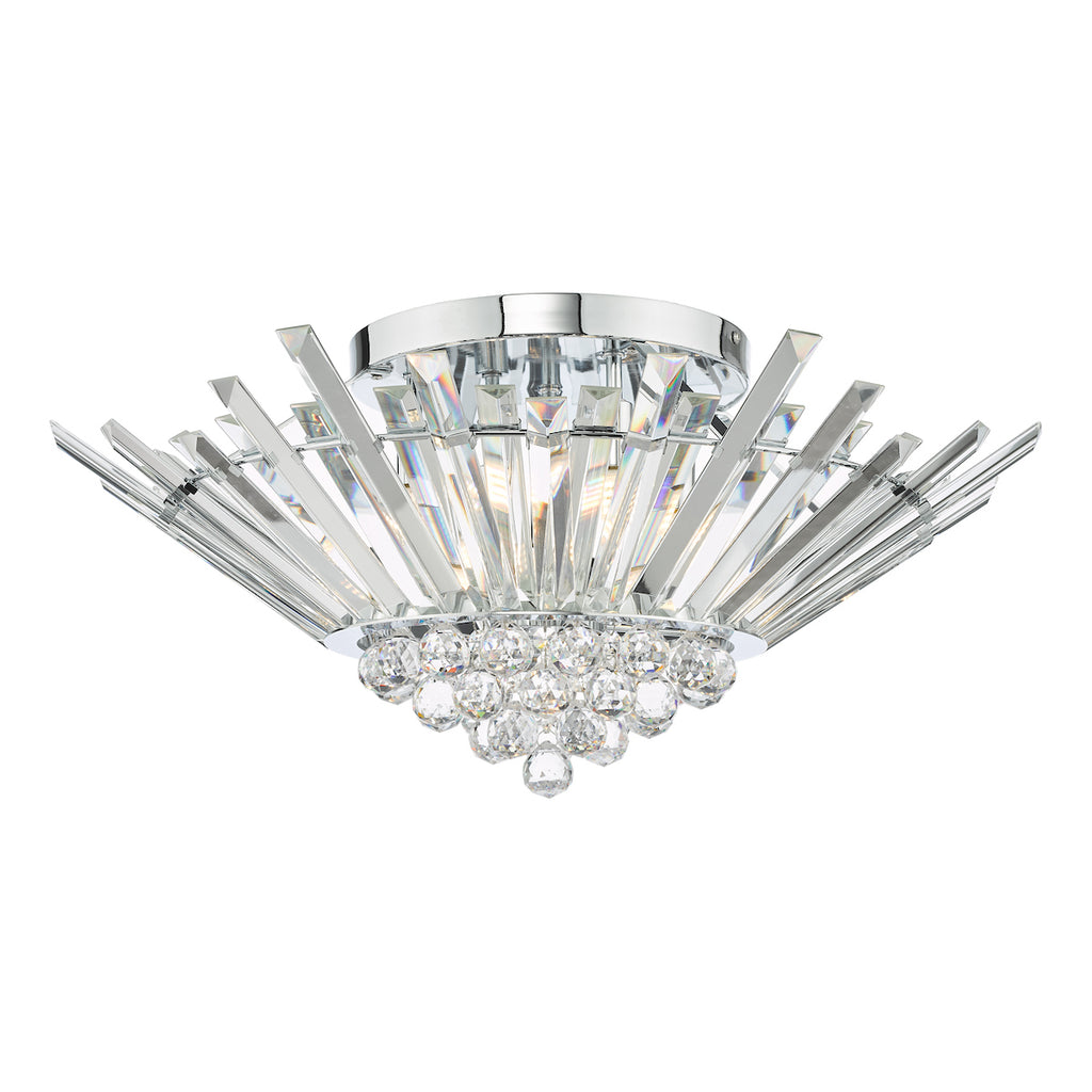 Nimbus 5 Light Flush Polished Chrome Crystal<br>Crystal