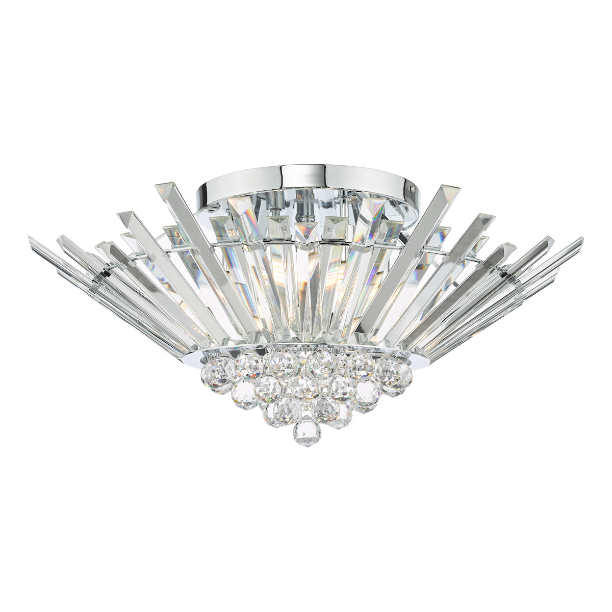 Nimbus 5 Light Flush Polished Chrome Crystal<br>Crystal