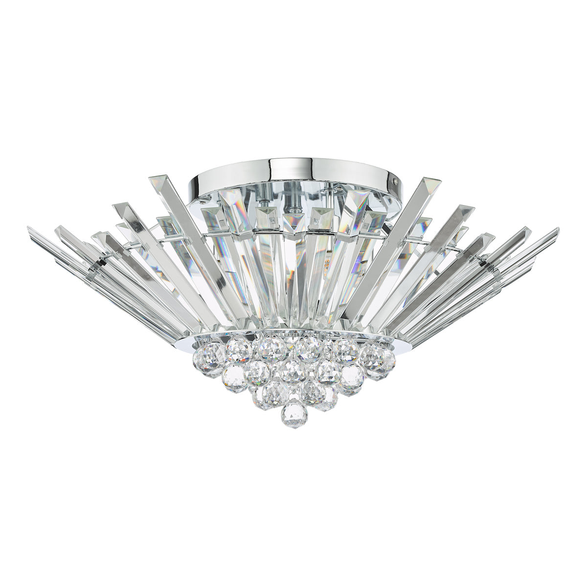 Nimbus 5 Light Flush Polished Chrome Crystal<br>Crystal