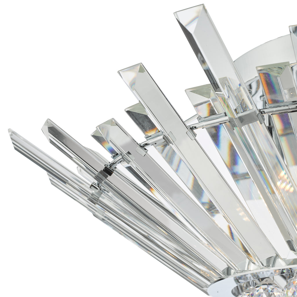 Nimbus 5 Light Flush Polished Chrome Crystal<br>Crystal