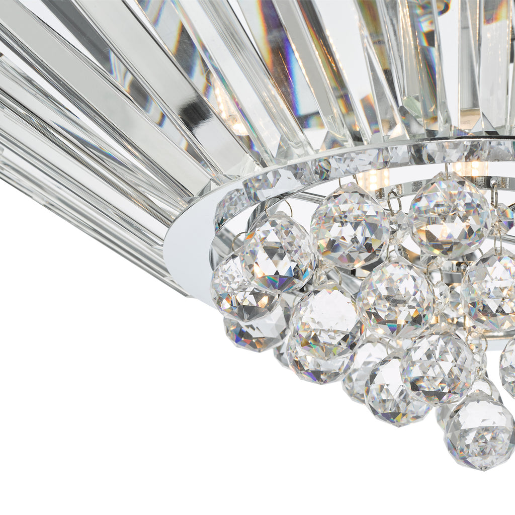 Nimbus 5 Light Flush Polished Chrome Crystal<br>Crystal