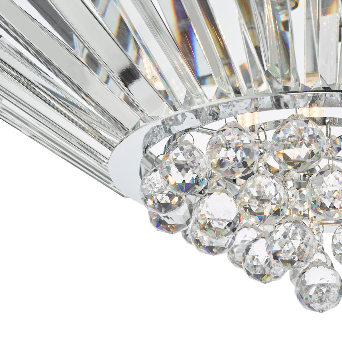 Nimbus 5 Light Flush Polished Chrome Crystal<br>Crystal