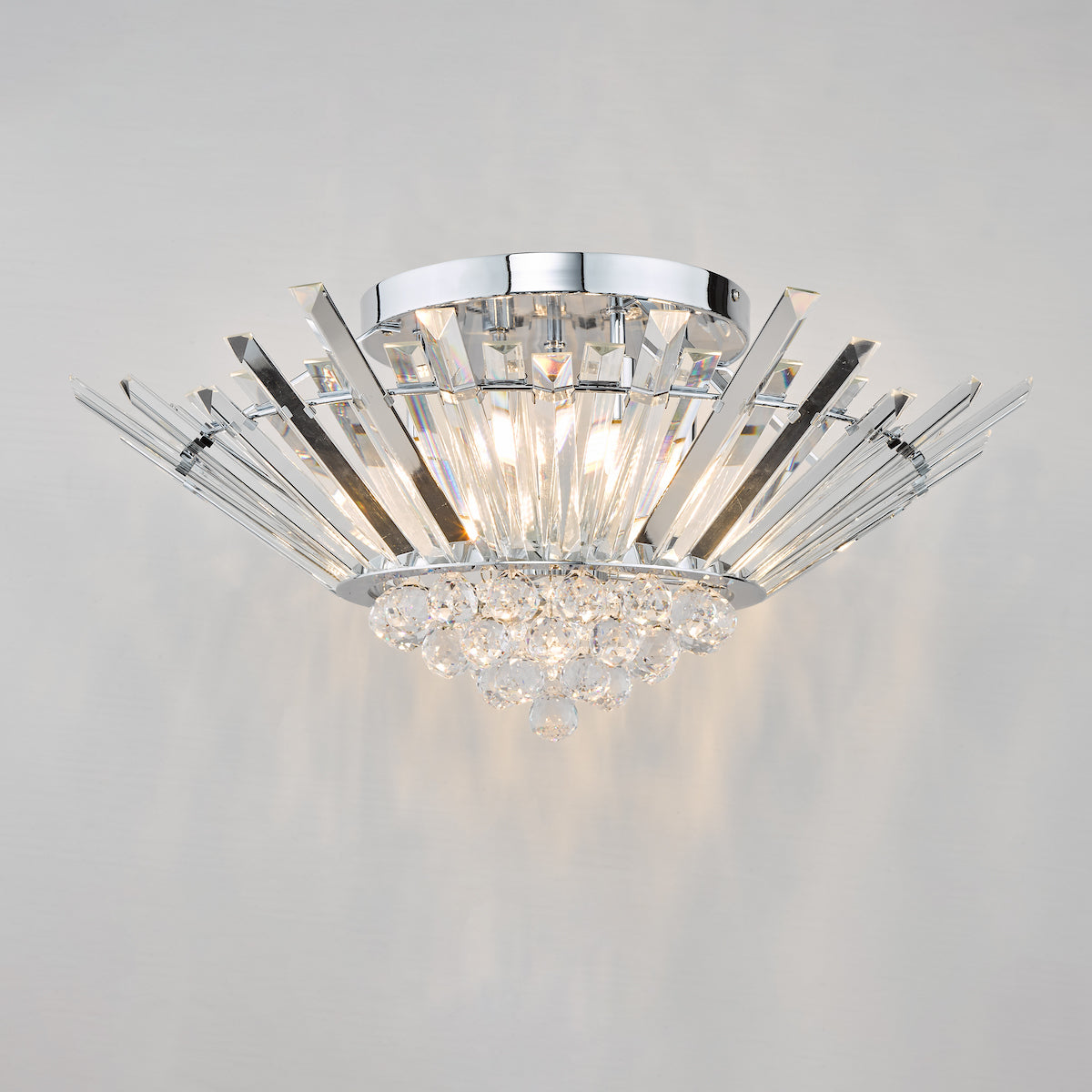 Nimbus 5 Light Flush Polished Chrome Crystal<br>Crystal