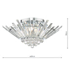 Nimbus 5 Light Flush Polished Chrome Crystal<br>Crystal