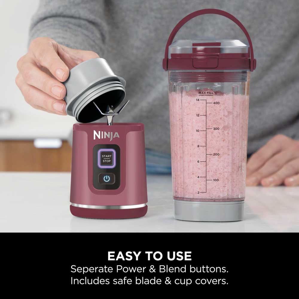 Ninja BC151UKCR Cordless Portable Motorised/Compact Blender - Cranberry