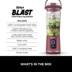 Ninja BC151UKCR Cordless Portable Motorised/Compact Blender - Cranberry