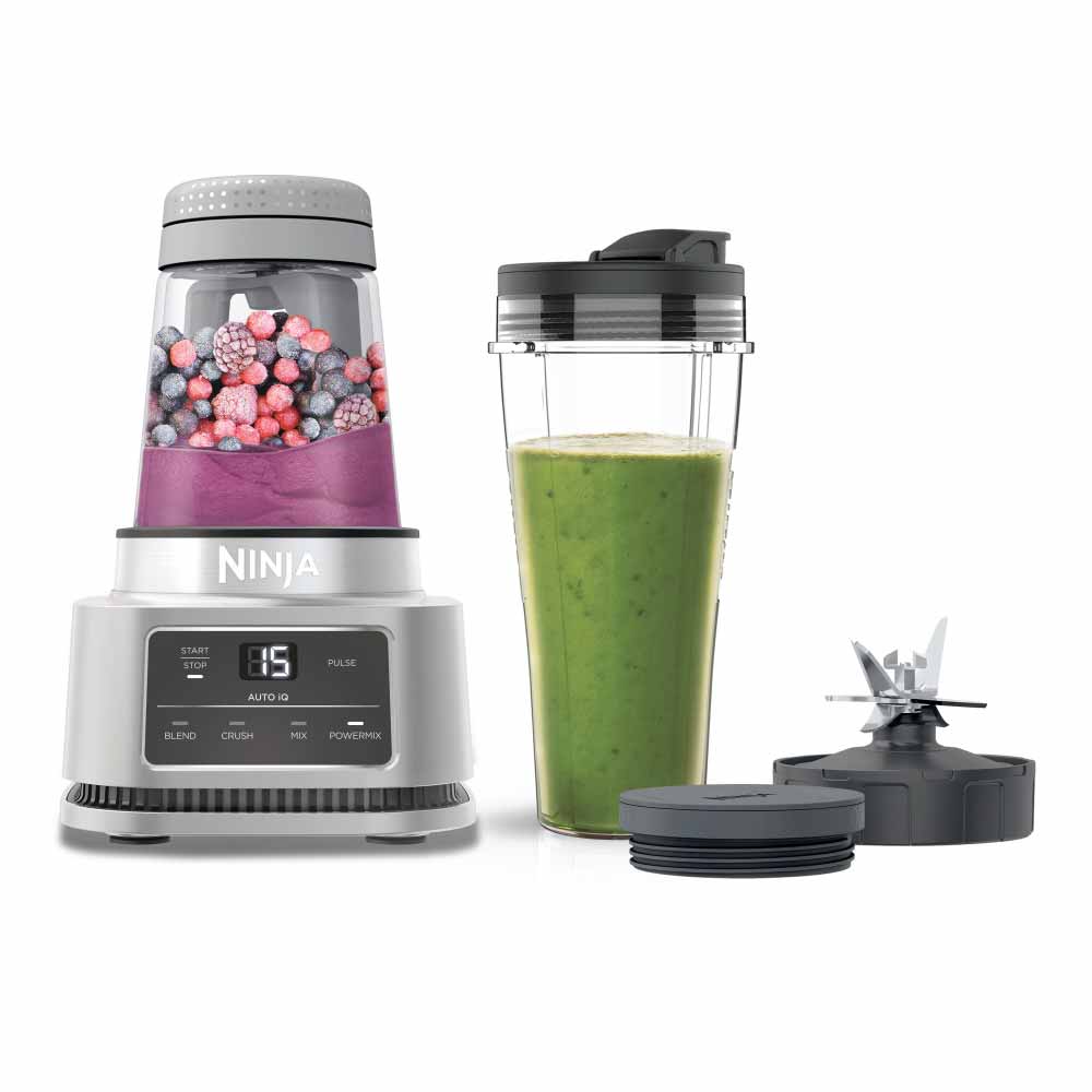 Ninja CB100UK 2-in-1 Foodi Power Nutri Blender with Auto-iQ- Silver