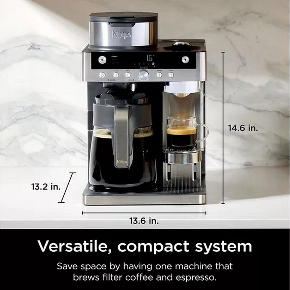 Ninja CFN802UK Espresso & Filter Coffee Machine - Silver / Black