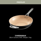 Ninja CW90928UK ExtendedLife Ceramic 28cm Wok - Apricot