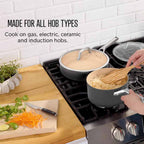 Ninja CW90928UK ExtendedLife Ceramic 28cm Wok - Apricot