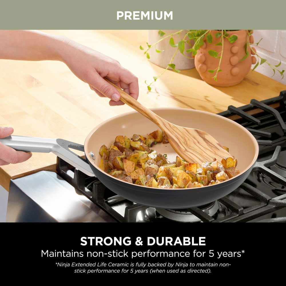 Ninja CW95000UK Ceramic Coated Cookware 5-Piece Set - Apricot & Grey