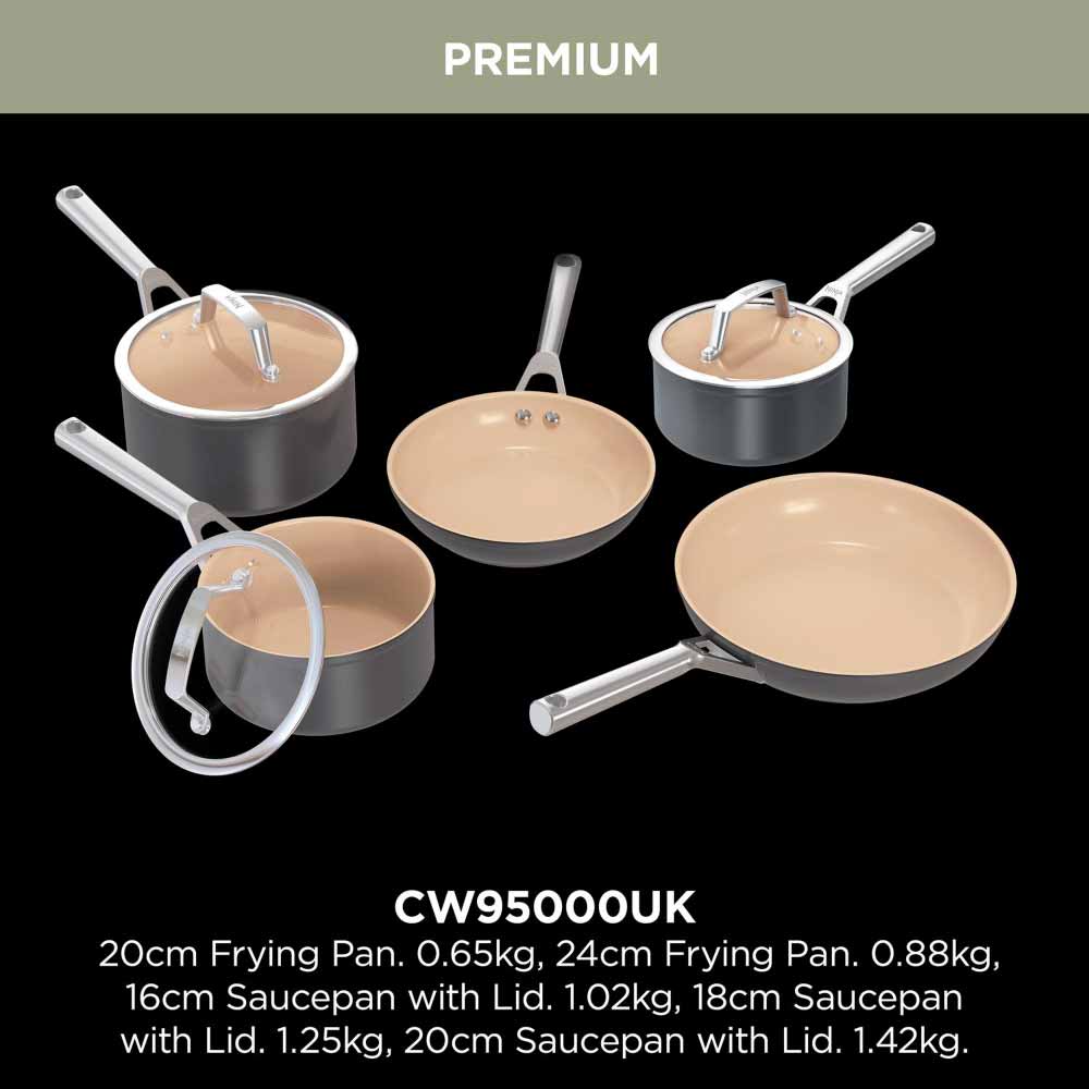 Ninja CW95000UK Ceramic Coated Cookware 5-Piece Set - Apricot & Grey