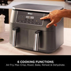 Ninja DZ300UK 7.6L 6-in-1 Dual Zone Air Fryer - Gun Metal Grey