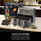 Ninja DZ400UK 9.5L MAX 6-in-1 Dual Zone Air Fryer - Gun Metal Grey