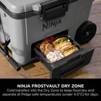 Ninja FB245UKGY Ninja FrostVault 45QT/42L Wheeled Cooler with Dry Zone - Slate Grey