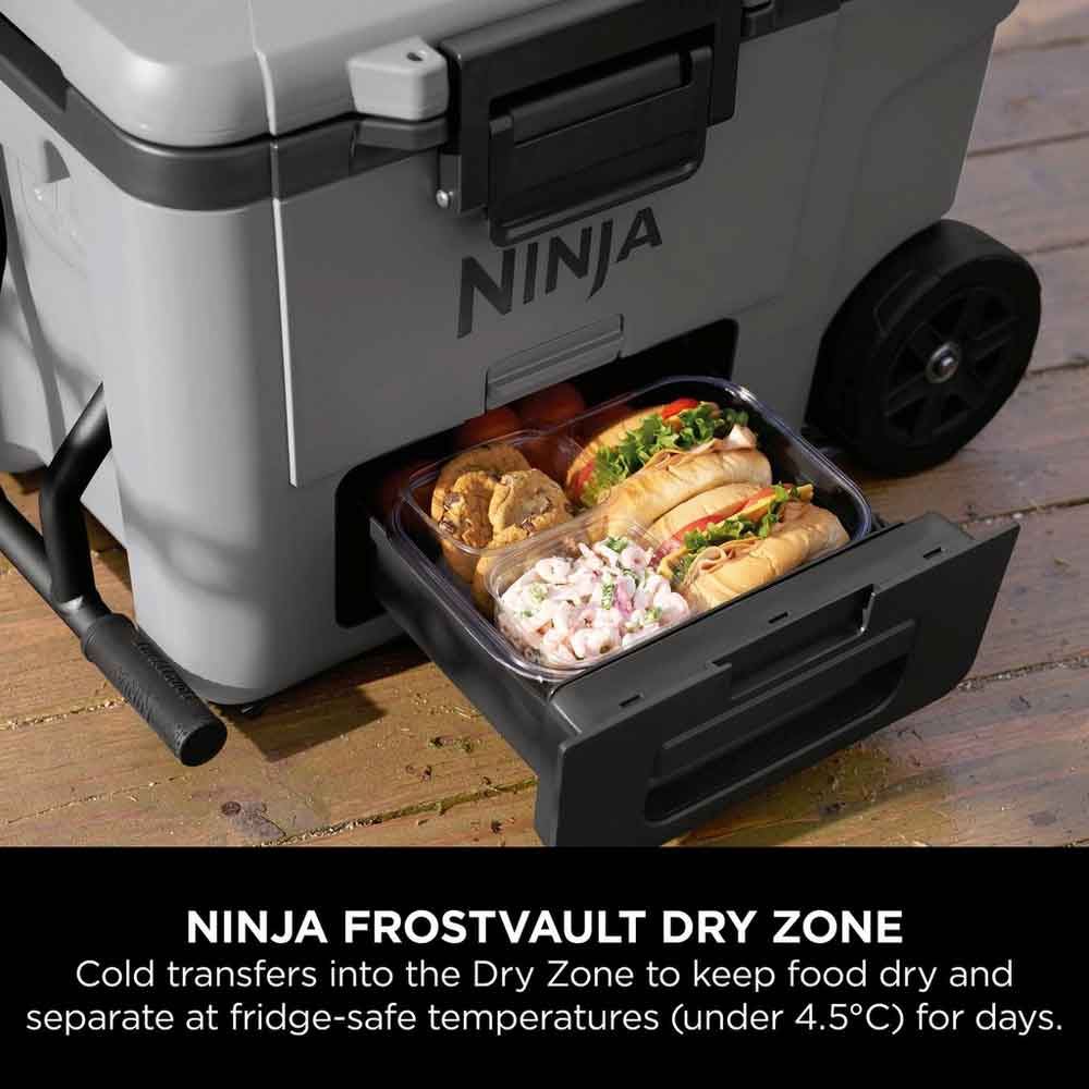 Ninja FB245UKGY Ninja FrostVault 45QT/42L Wheeled Cooler with Dry Zone - Slate Grey