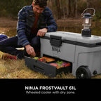 Ninja FB265EUUKGY Ninja FrostVault 65QT/61L Wheeled Cooler with Dry Zone - Slate Grey