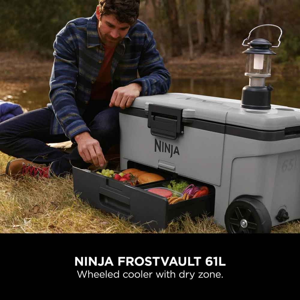 Ninja FB265EUUKGY Ninja FrostVault 65QT/61L Wheeled Cooler with Dry Zone - Slate Grey
