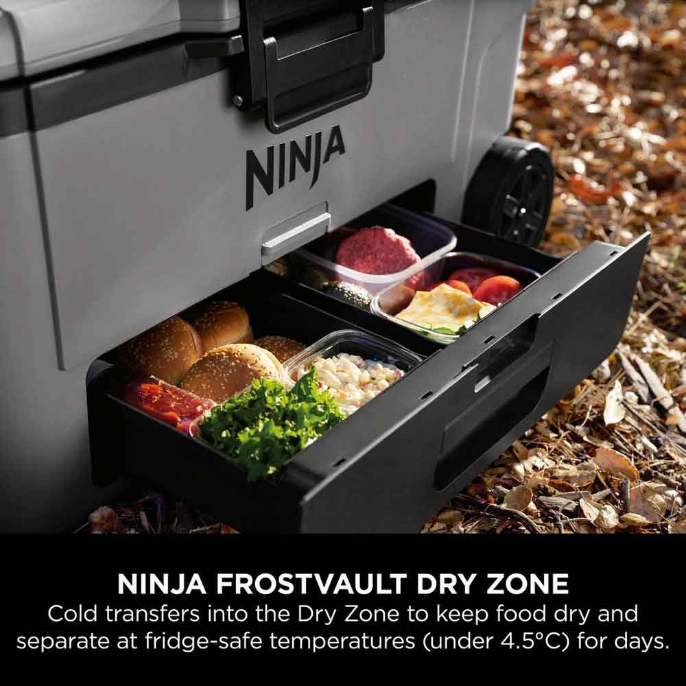 Ninja FB265EUUKGY Ninja FrostVault 65QT/61L Wheeled Cooler with Dry Zone - Slate Grey