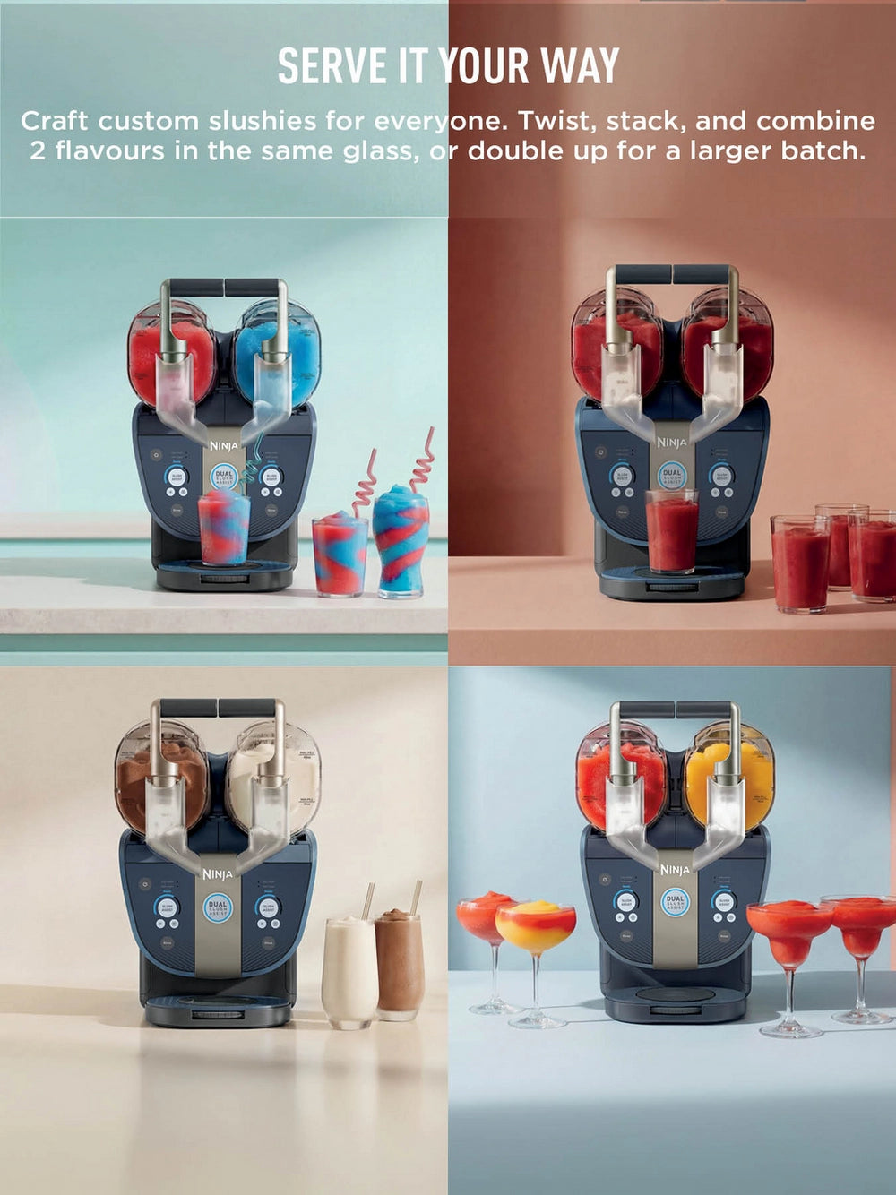 Ninja FS701UKBL SLUSHi Twist Frozen Drink Maker - Blue