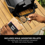 Ninja OG703UK Outdoor Woodfire Electric BBQ Grill & Smoker with Cover - Black