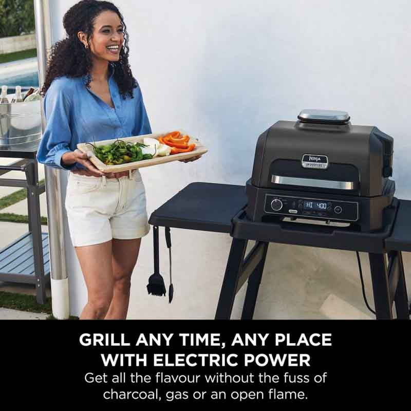 Ninja OG850UK Woodfire Pro XL Electric BBQ Grill & Smoker - Black/Grey