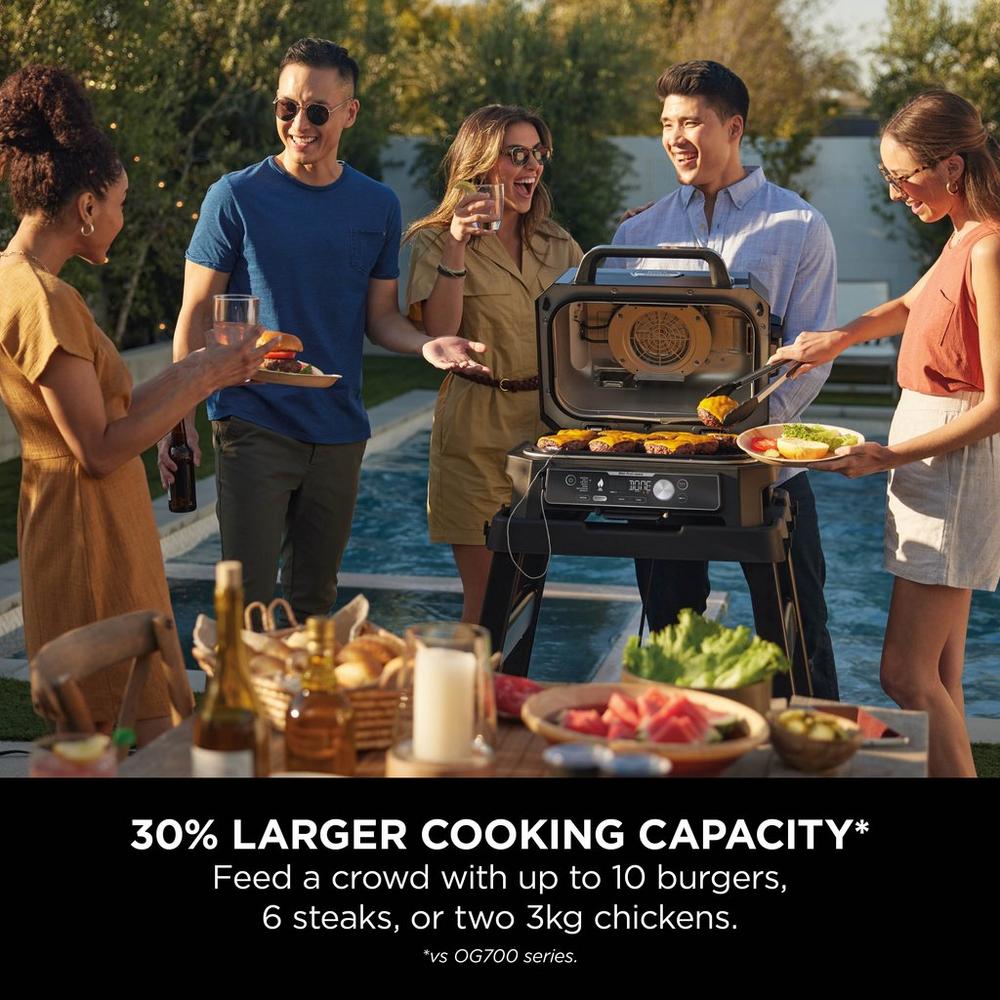 Ninja OG901UK Woodfire Pro Connect XL Electric BBQ Grill &amp; Smoker - Black/Blue