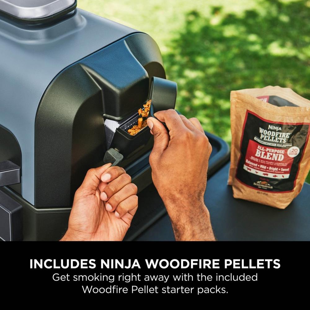 Ninja OG901UK Woodfire Pro Connect XL Electric BBQ Grill &amp; Smoker - Black/Blue