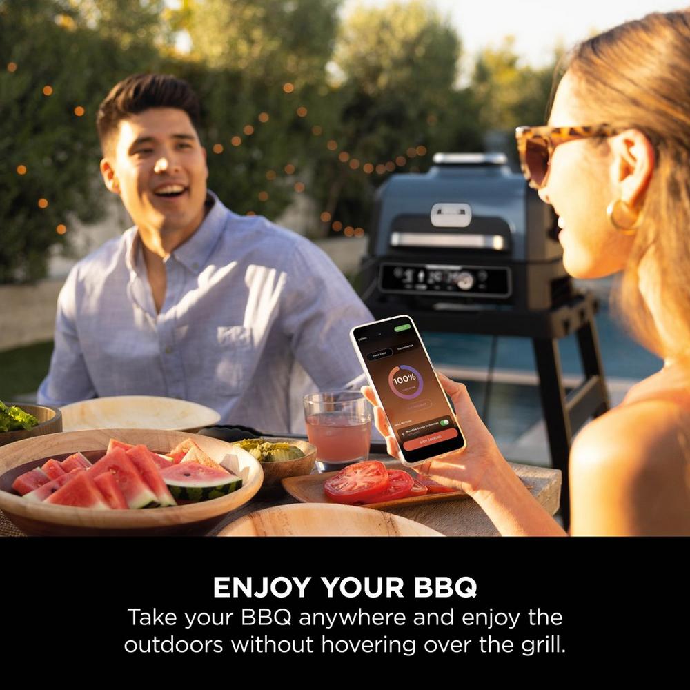 Ninja OG901UK Woodfire Pro Connect XL Electric BBQ Grill &amp; Smoker - Black/Blue