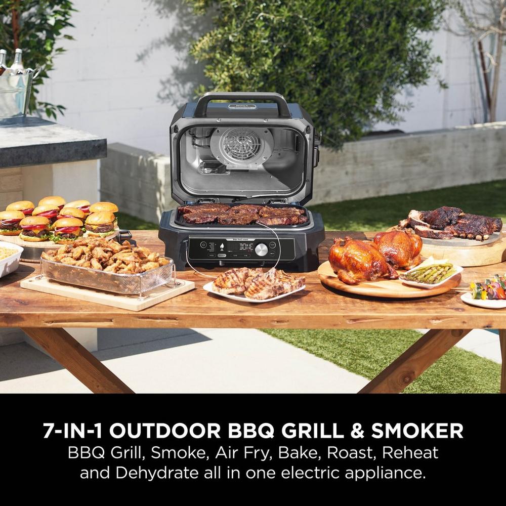 Ninja OG901UK Woodfire Pro Connect XL Electric BBQ Grill &amp; Smoker - Black/Blue