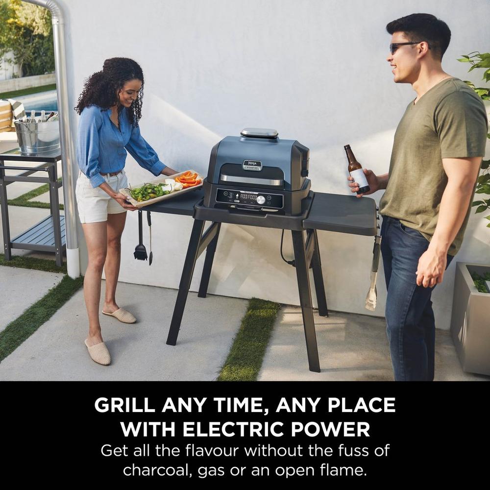 Ninja OG901UK Woodfire Pro Connect XL Electric BBQ Grill &amp; Smoker - Black/Blue