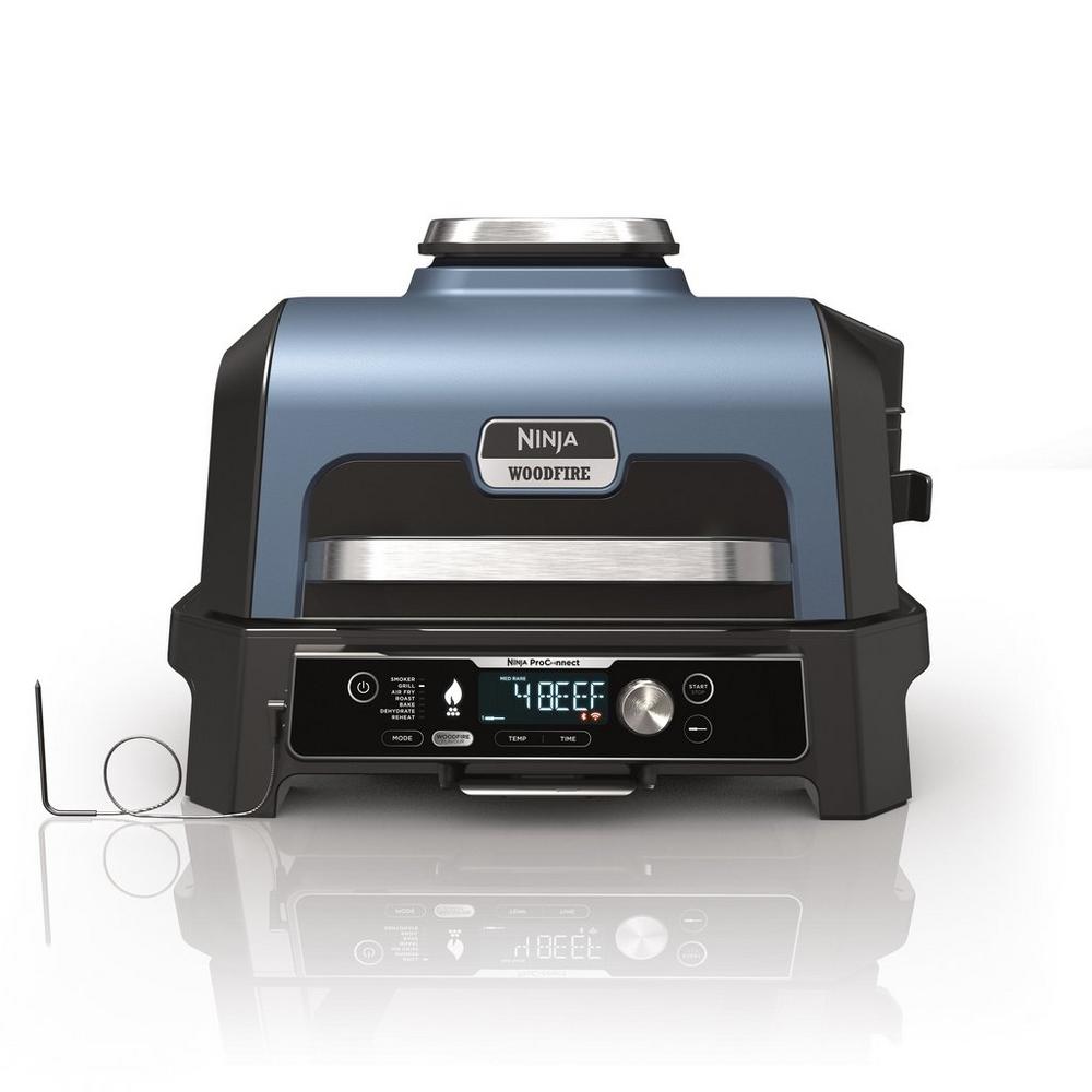 Ninja OG901UK Woodfire Pro Connect XL Electric BBQ Grill &amp; Smoker - Black/Blue