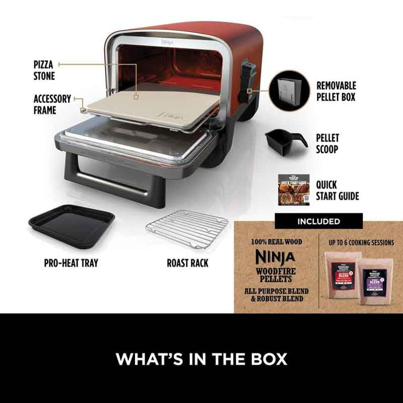 Ninja OO101UK Ninja Woodfire Electric Outdoor Oven - Terracotta/Steel