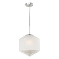 Nisha 1 Light Pendant Polished Chrome And Frosted/Clear Glass<br>Polished Chrome