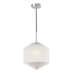 Nisha 1 Light Pendant Polished Chrome And Frosted/Clear Glass<br>Polished Chrome