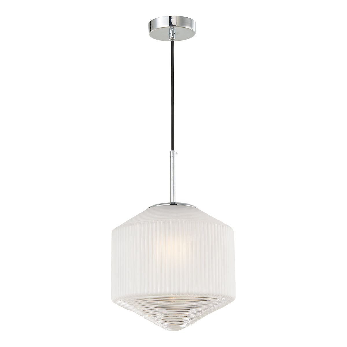 Nisha 1 Light Pendant Polished Chrome And Frosted/Clear Glass<br>Polished Chrome