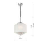 Nisha 1 Light Pendant Polished Chrome And Frosted/Clear Glass<br>Polished Chrome