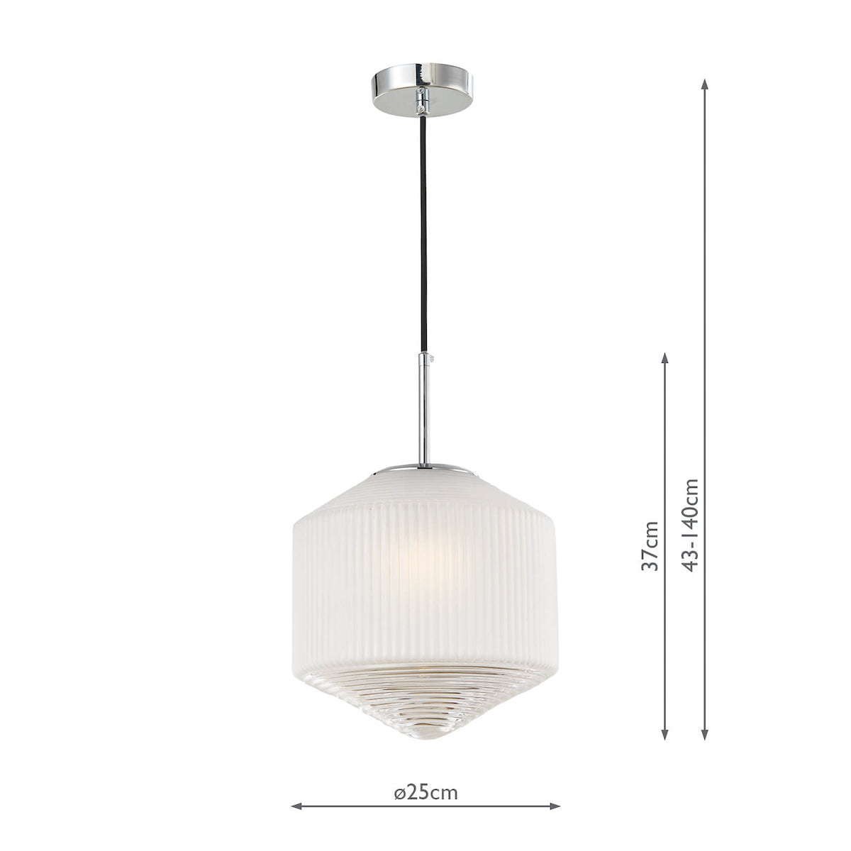 Nisha 1 Light Pendant Polished Chrome And Frosted/Clear Glass<br>Polished Chrome