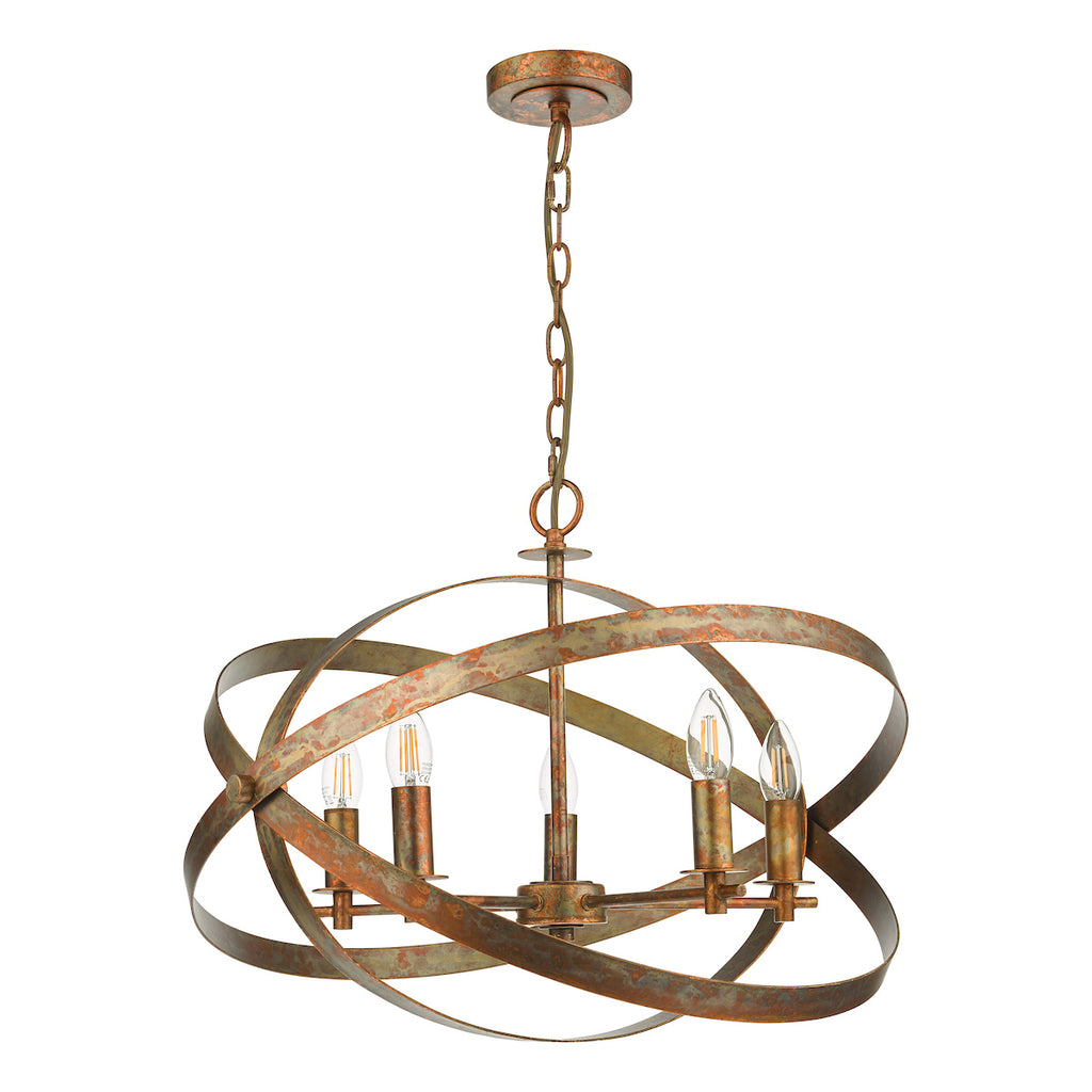 Nitya 5 Light Pendant Mottled Copper<br>Mottled Copper