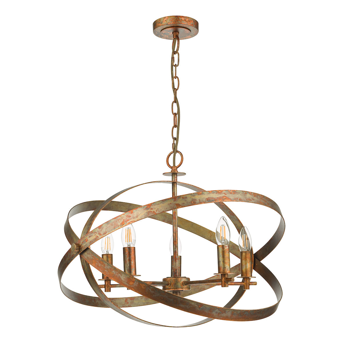 Nitya 5 Light Pendant Mottled Copper<br>Mottled Copper