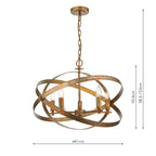 Nitya 5 Light Pendant Mottled Copper<br>Mottled Copper