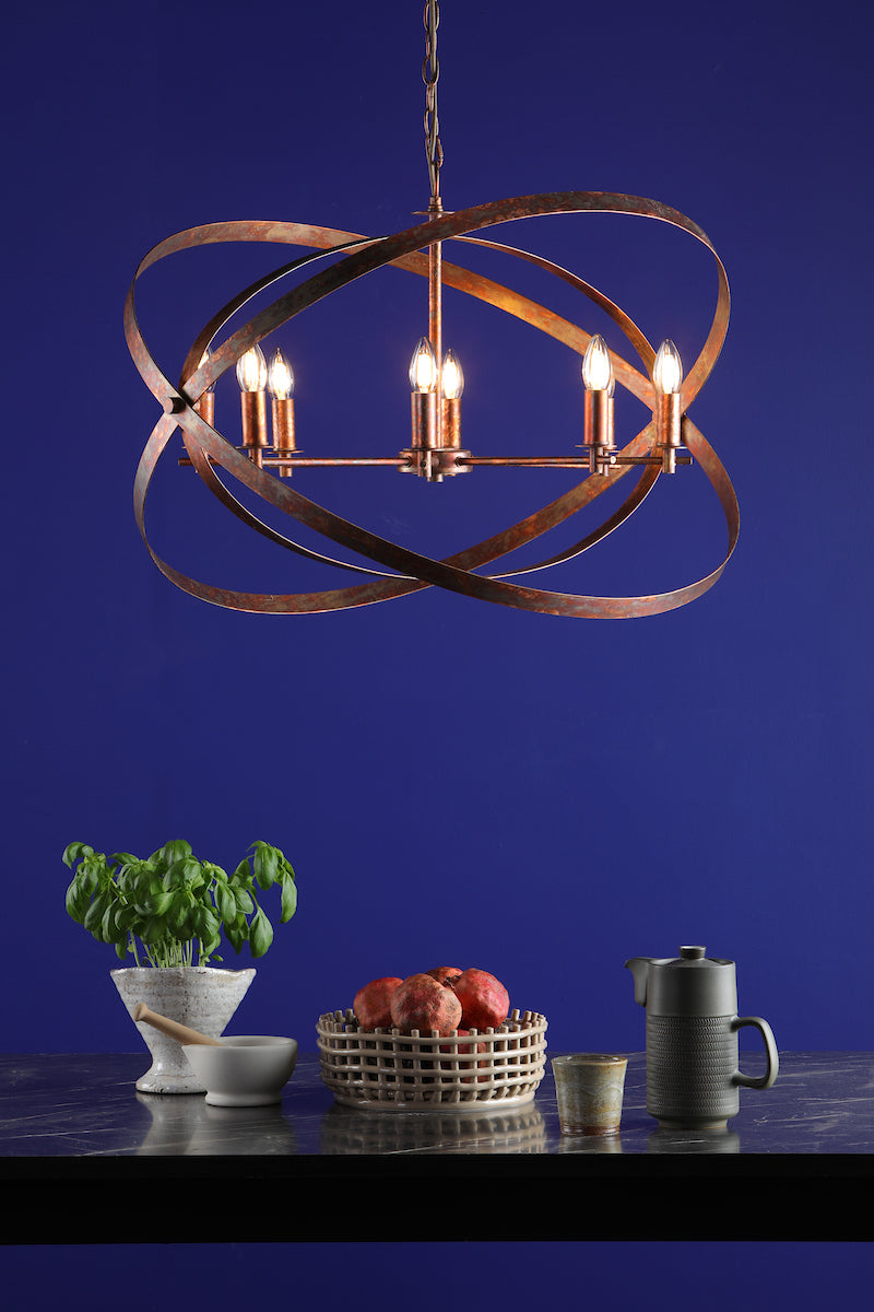 Nitya 8 Light Pendant Mottled Copper<br>Mottled Copper