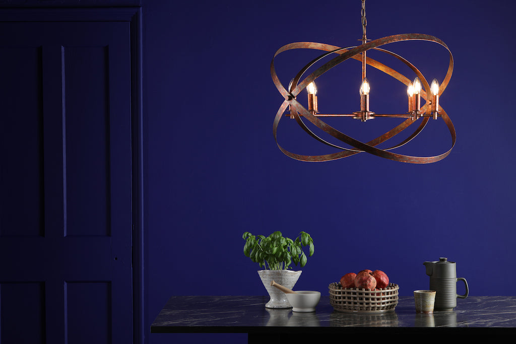 Nitya 8 Light Pendant Mottled Copper<br>Mottled Copper