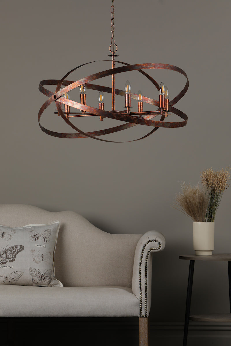 Nitya 8 Light Pendant Mottled Copper<br>Mottled Copper