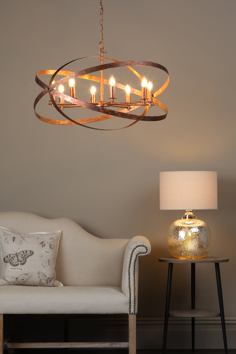 Nitya 8 Light Pendant Mottled Copper<br>Mottled Copper